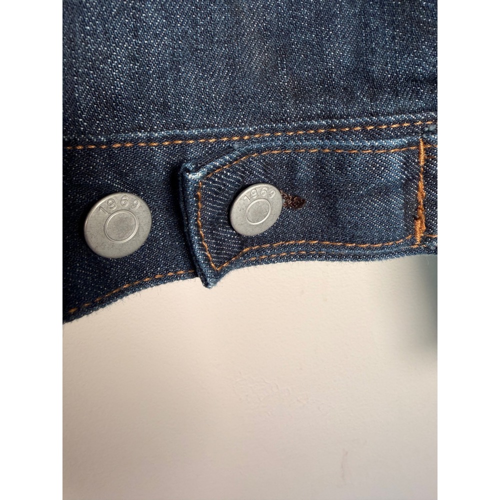 Gap Mens Dark Wash Denim Trucker Jacket Blue Button Up Size M 1969 927706-00 - Picture 5 of 11
